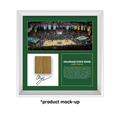 Framed sports memorabilia with a basketball arena view and Colorado State Rams text.