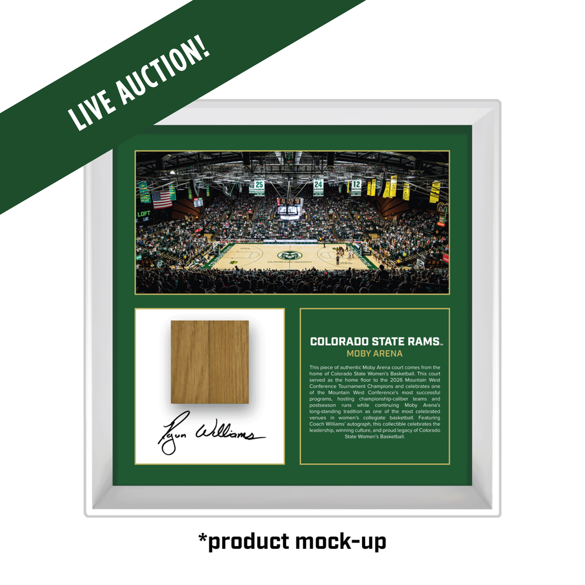 Auction Item: Coach Williams Autographed Moby Court Collectible #1